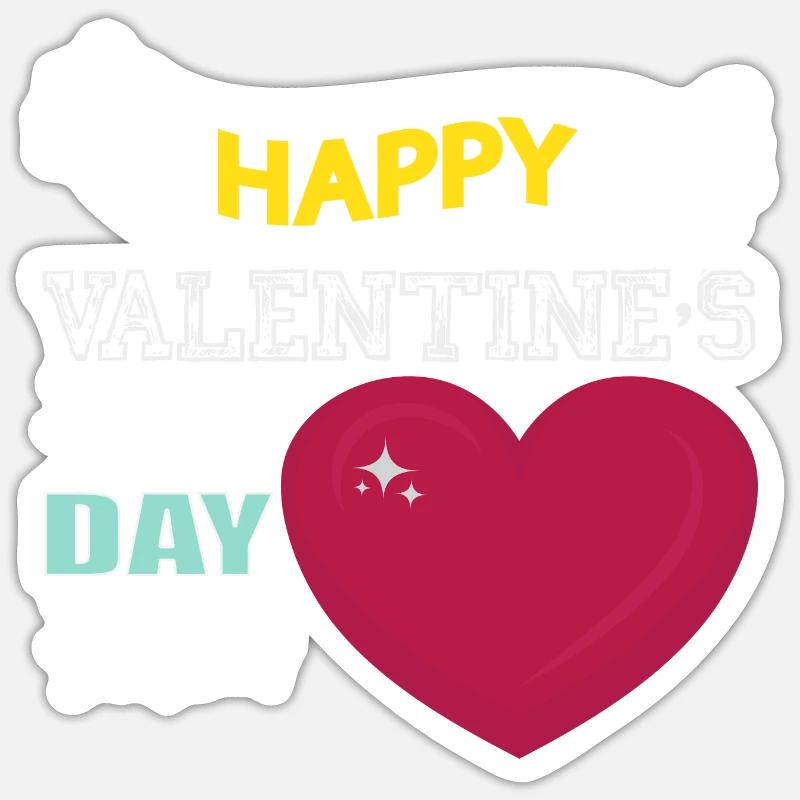 Joyeuse Saint-Valentin - Sticker taille S (10 x 10 cm) - blanc mat