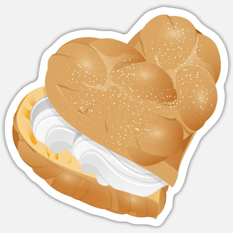 Mit Sahne gefülltes Windbeutel Herz Sticker Größe S (10 x 10 cm)