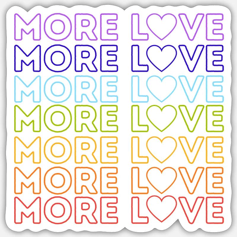 PLUS D’AMOUR - Sticker taille S (10 x 10 cm) - blanc mat