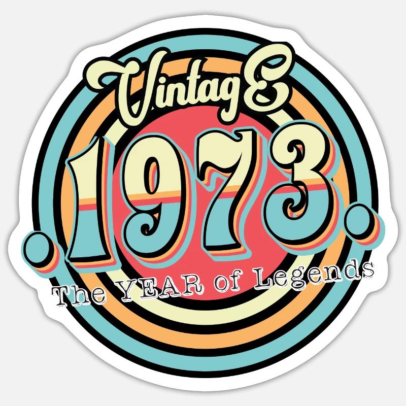 Millésime 1973 - Sticker taille S (10 x 10 cm) - blanc mat