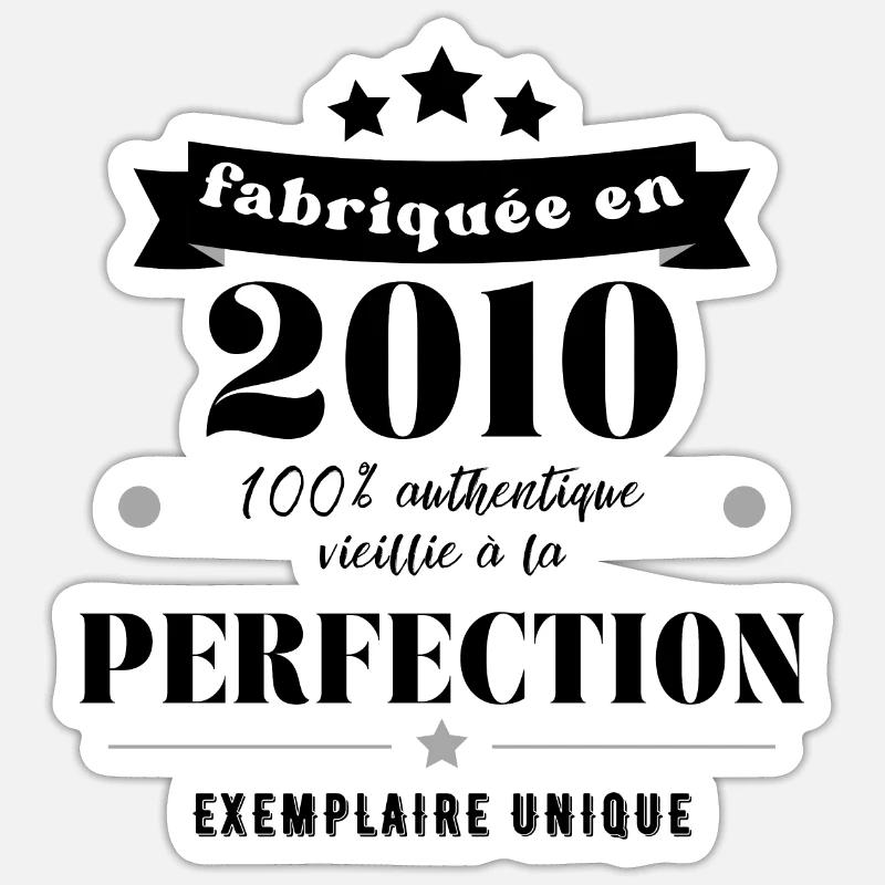 fabriquée en 2010 - Sticker taille S (10 x 10 cm) - blanc mat
