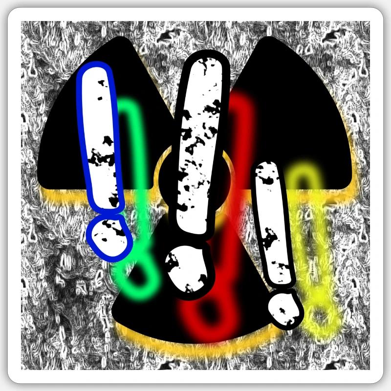 Drei Ausrufezeichen (3 !!!) - Abbild - 2023 - Sticker Größe S (10 x 10 cm) - Mattweiß