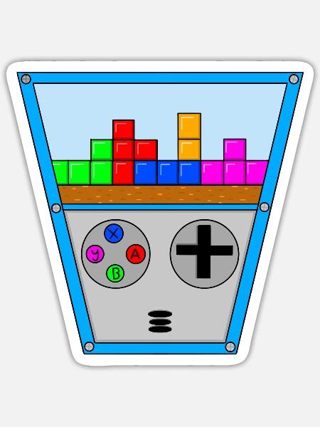 Retro Konsole - Sticker Größe S (10 x 10 cm) - Mattweiß