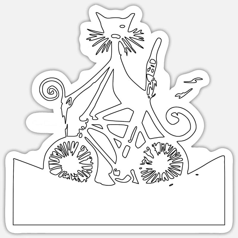 Le chat blanc irréel - Sticker taille S (10 x 10 cm) - blanc mat