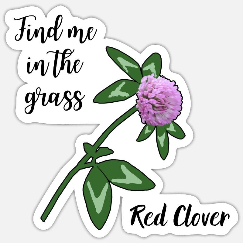 Trouvez-moi dans l’herbe... trèfle rouge Sticker taille S (10 x 10 cm)