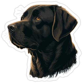 Weich aussehender dunkelbrauner Labrador Retriever - Sticker Größe S (10 x 10 cm) - Mattweiß - Vorne