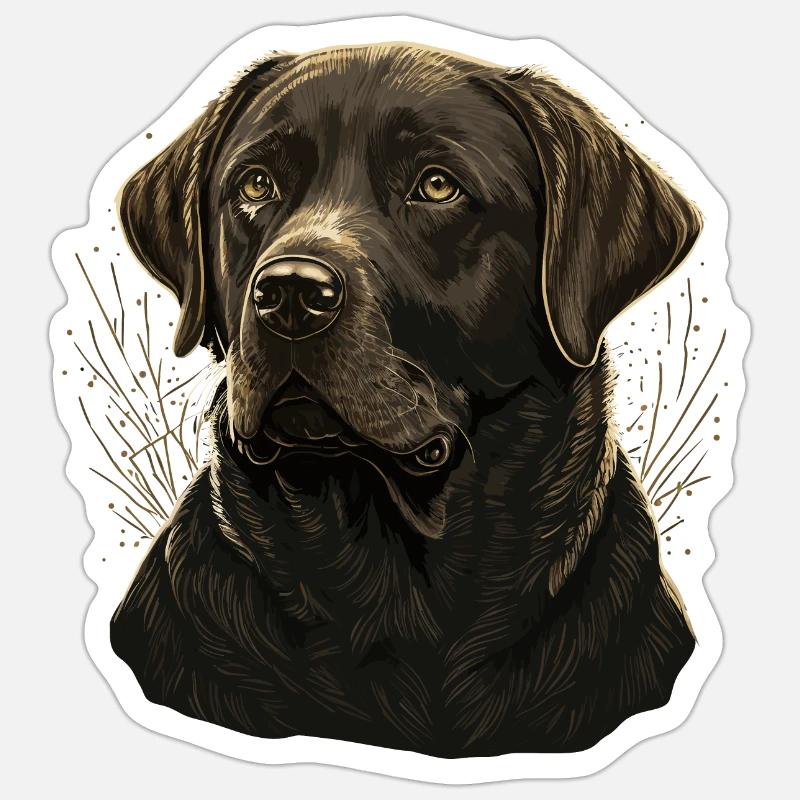 Verhalten Labrador Retriever - Sticker Größe S (10 x 10 cm) - Mattweiß