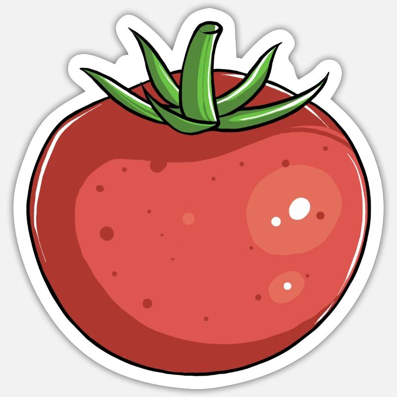 Tomate - Sticker taille S (10 x 10 cm) - blanc mat
