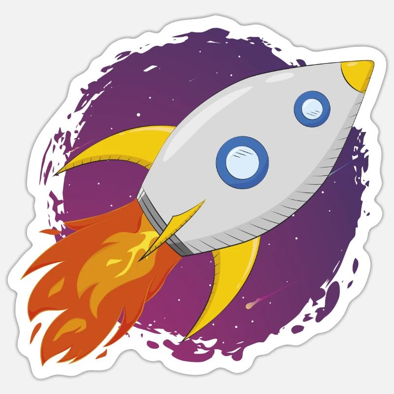 Fusée spatiale Sticker taille S (10 x 10 cm)