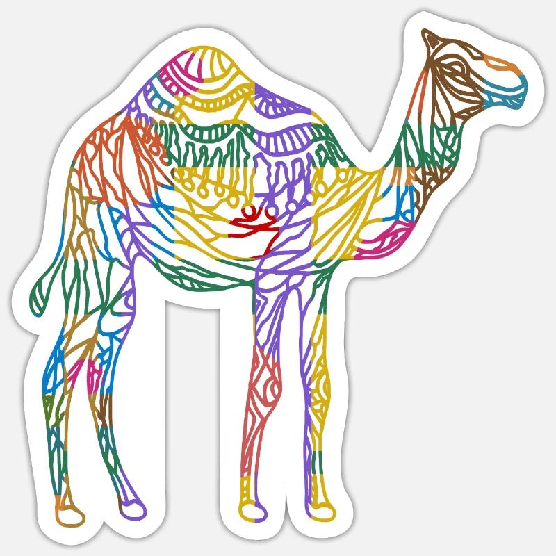 Kamel - Sticker Größe S (10 x 10 cm) - Mattweiß