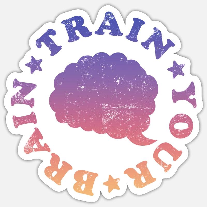 Train your Brain - Sticker size S (10 x 10 cm) - white matte