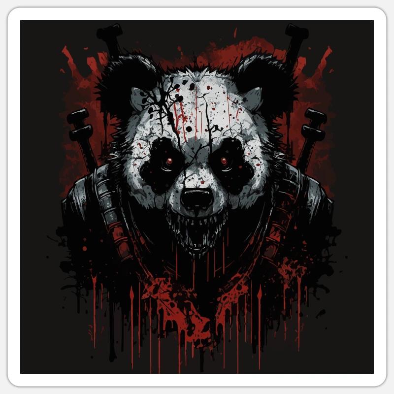 Panda Warrior - Sticker size S (10 x 10 cm) - white matte