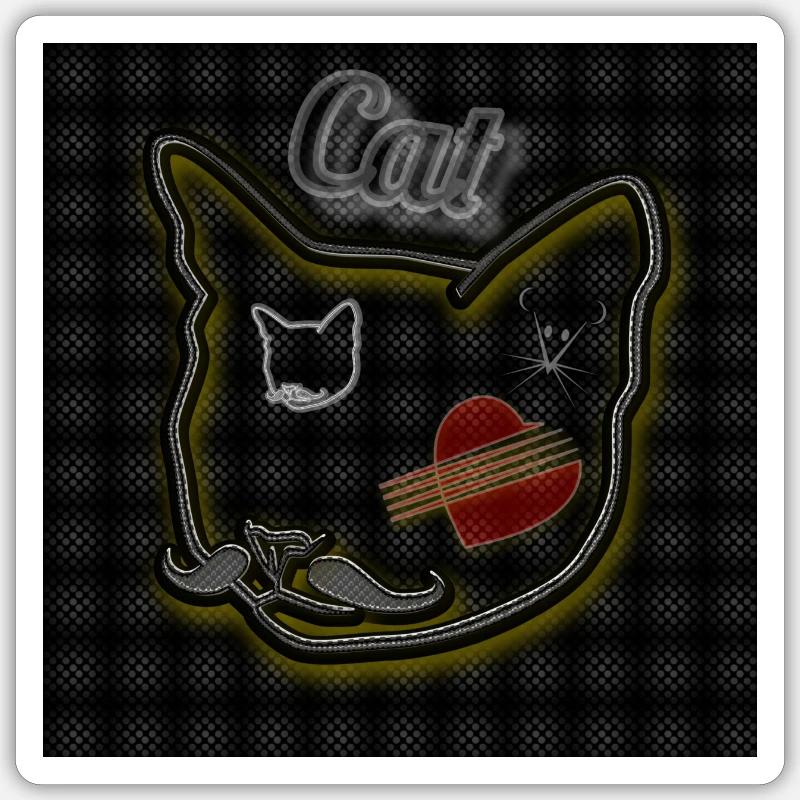 Chat - Image - 2023 Sticker taille S (10 x 10 cm)