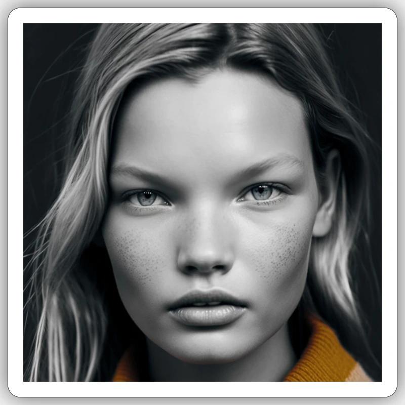 Kate M als Mädchen - Sticker Größe S (10 x 10 cm) - Mattweiß