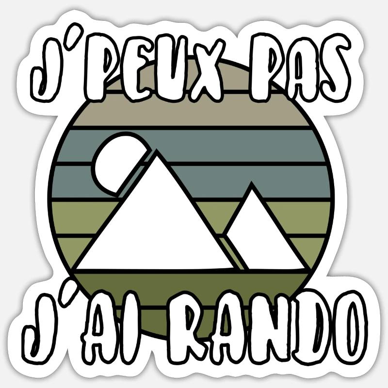 J’peux pas j’ai rando - Sticker taille S (10 x 10 cm) - blanc mat