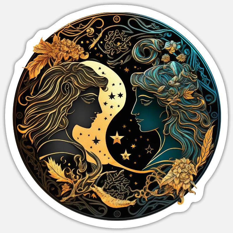 Gemini - Sticker Größe S (10 x 10 cm) - Mattweiß
