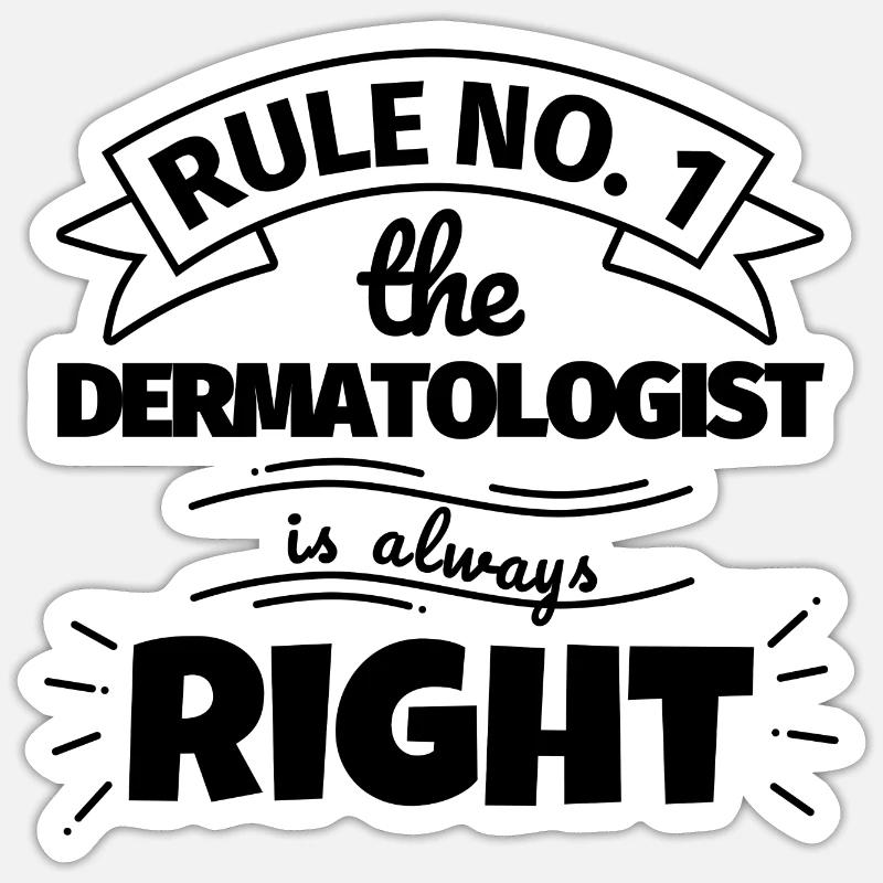 DERMATOLOGUE cadeau amusant - Sticker taille S (10 x 10 cm) - blanc mat