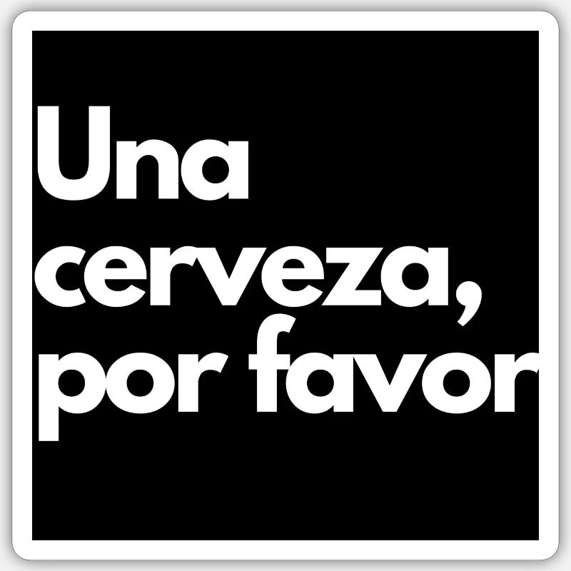Mallorca - Ein Bier, bitte / Auf spanisch Sticker Größe S (10 x 10 cm)