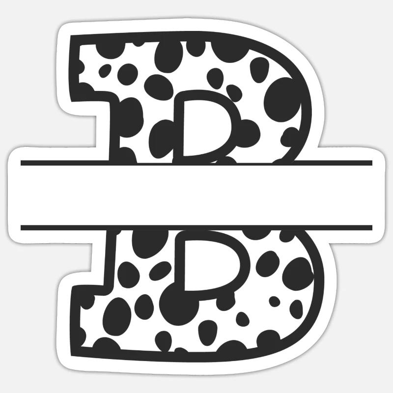 Letter B custom cow pattern - Sticker size S (10 x 10 cm) - white matte