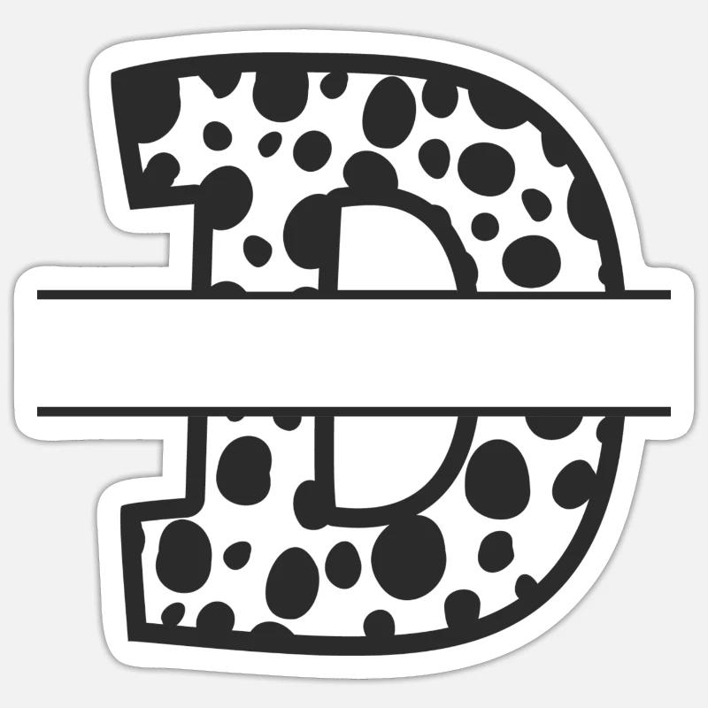 Personalized cow pattern letter Sticker size S (10 x 10 cm)