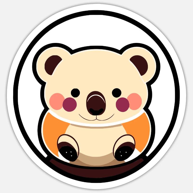 koala mignon - Sticker taille S (10 x 10 cm) - blanc mat