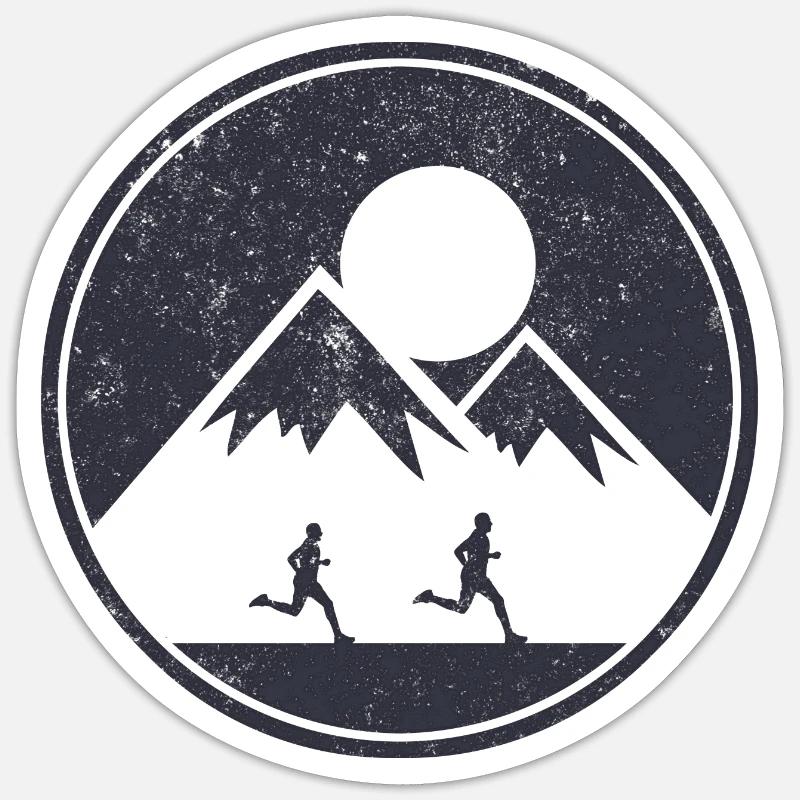 Trail Runner Running Joggen Jogger I Geschenk - Sticker Größe S (10 x 10 cm) - Mattweiß