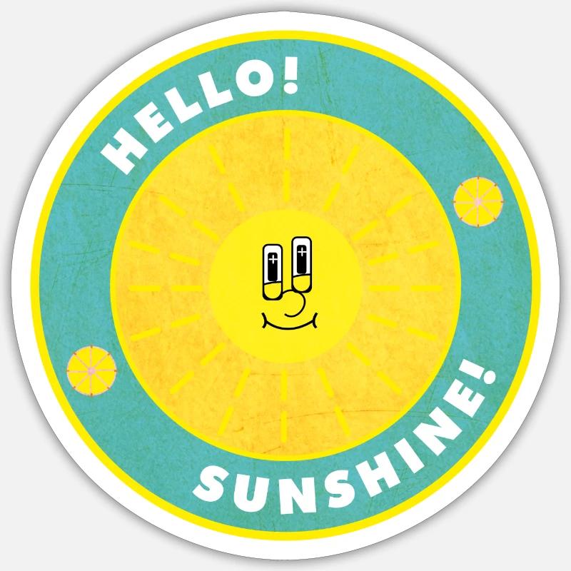 Hello Sunshine - Sticker Größe S (10 x 10 cm) - Mattweiß