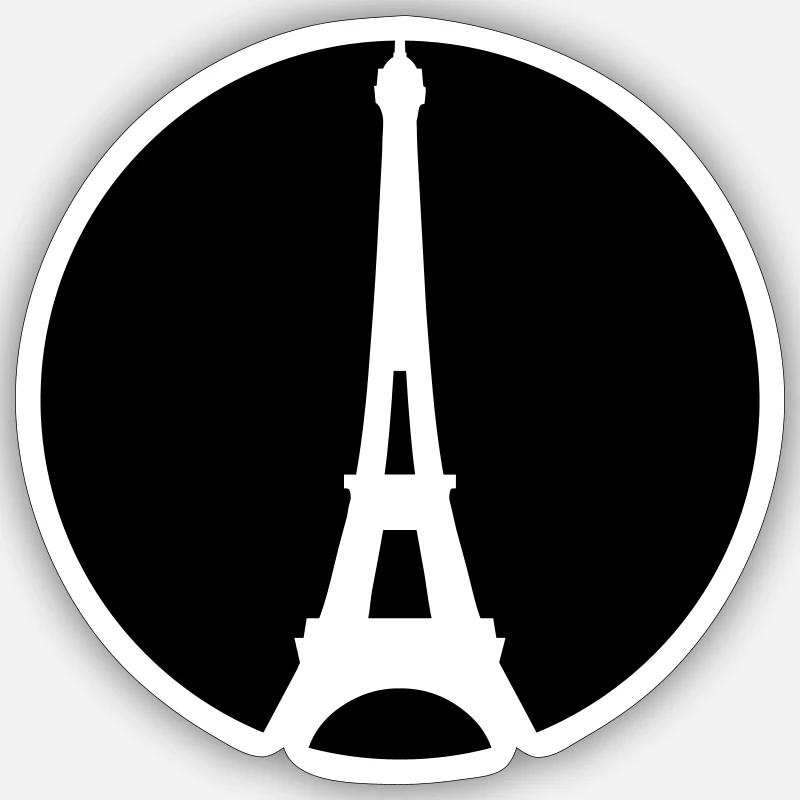 Tour Eiffel - Sticker taille S (10 x 10 cm) - blanc mat