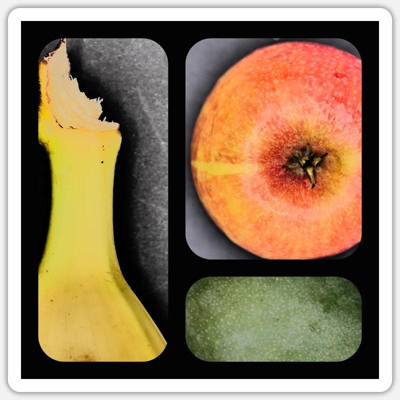 Alles Obst hier oderApfel trifft Banane. Sticker Größe S (10 x 10 cm)