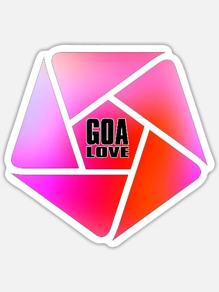 GOA LOVE - Sticker Größe S (10 x 10 cm) - Mattweiß