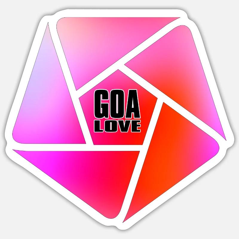 GOA LOVE - Sticker Größe S (10 x 10 cm) - Mattweiß