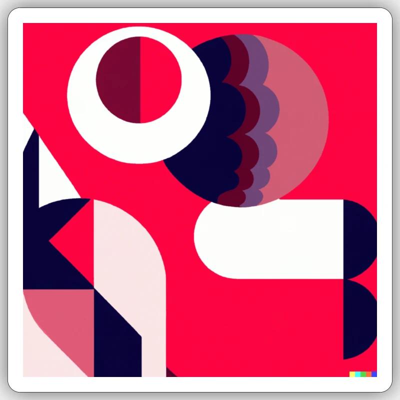 Formes géométriques dans différentes nuances d’une couleur Sticker taille S (10 x 10 cm)