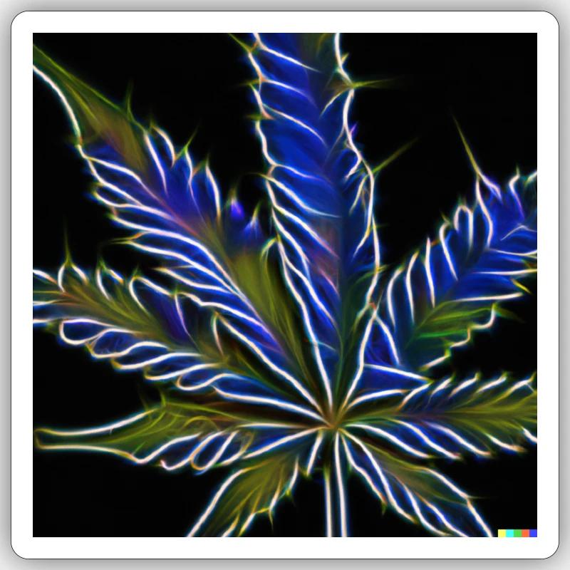 weedleaf digital artwork - Sticker Größe S (10 x 10 cm) - Mattweiß