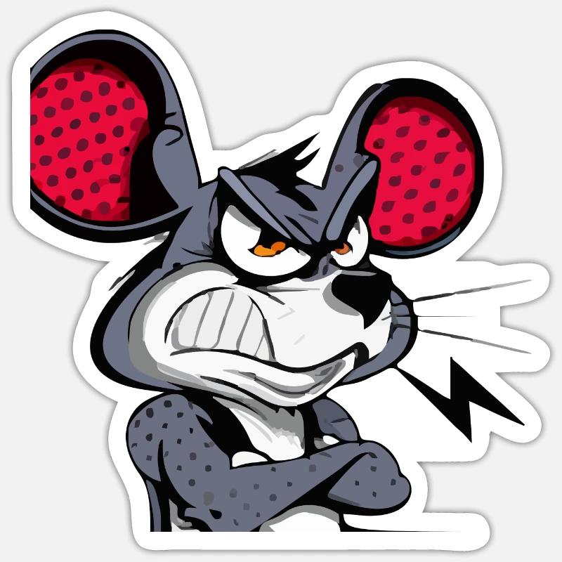 Kok the grumpy rat - Sticker size S (10 x 10 cm) - white matte