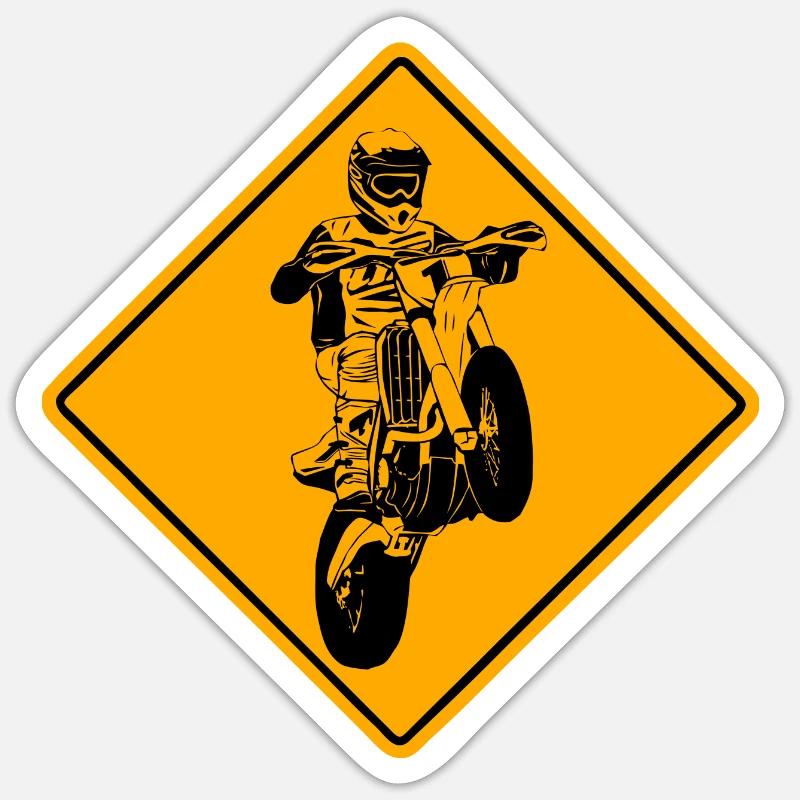 Supermoto - Sticker Größe S (10 x 10 cm) - Mattweiß