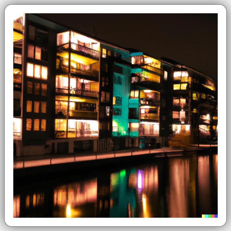 Stadtleben - Sticker Größe S (10 x 10 cm) - Mattweiß