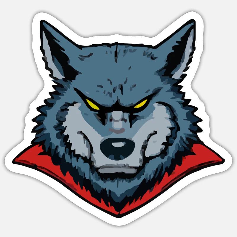 Acko der schlaue Wolf - Sticker Größe S (10 x 10 cm) - Mattweiß