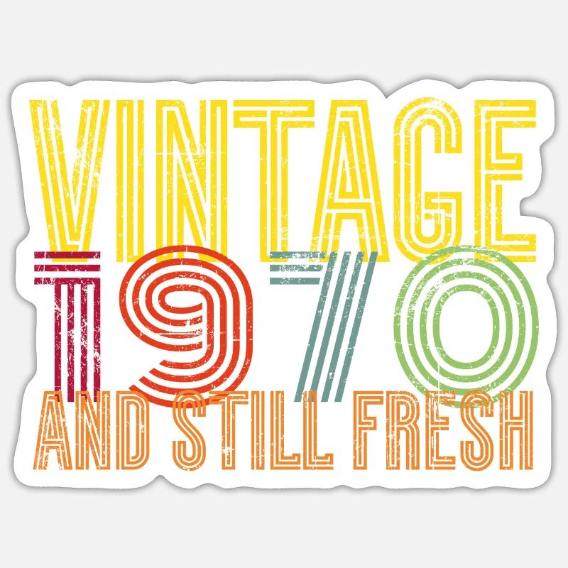 Millésime 1970 - Sticker taille S (10 x 10 cm) - blanc mat