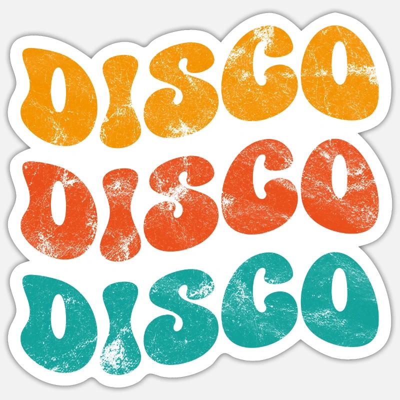 Disco Retro - Sticker size S (10 x 10 cm) - white matte