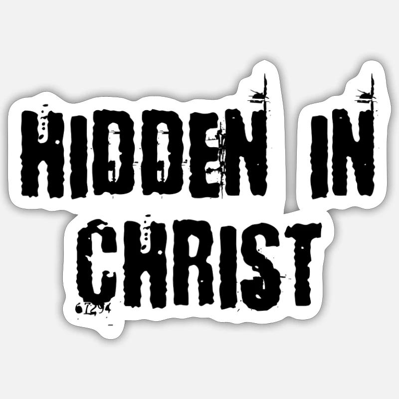 Caché en Christ - Sticker taille S (10 x 10 cm) - blanc mat