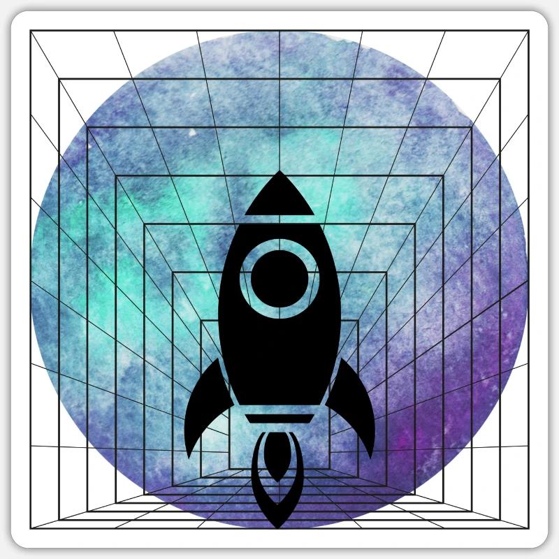 Rocket launch - Sticker size S (10 x 10 cm) - white matte