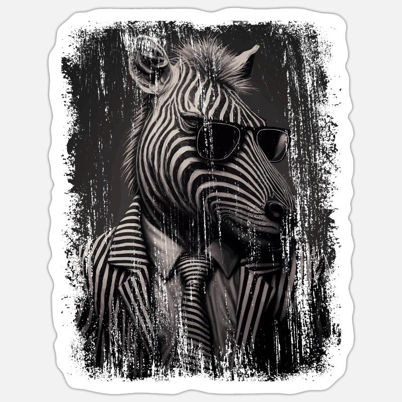 Extravagant zebra Sticker size S (10 x 10 cm)
