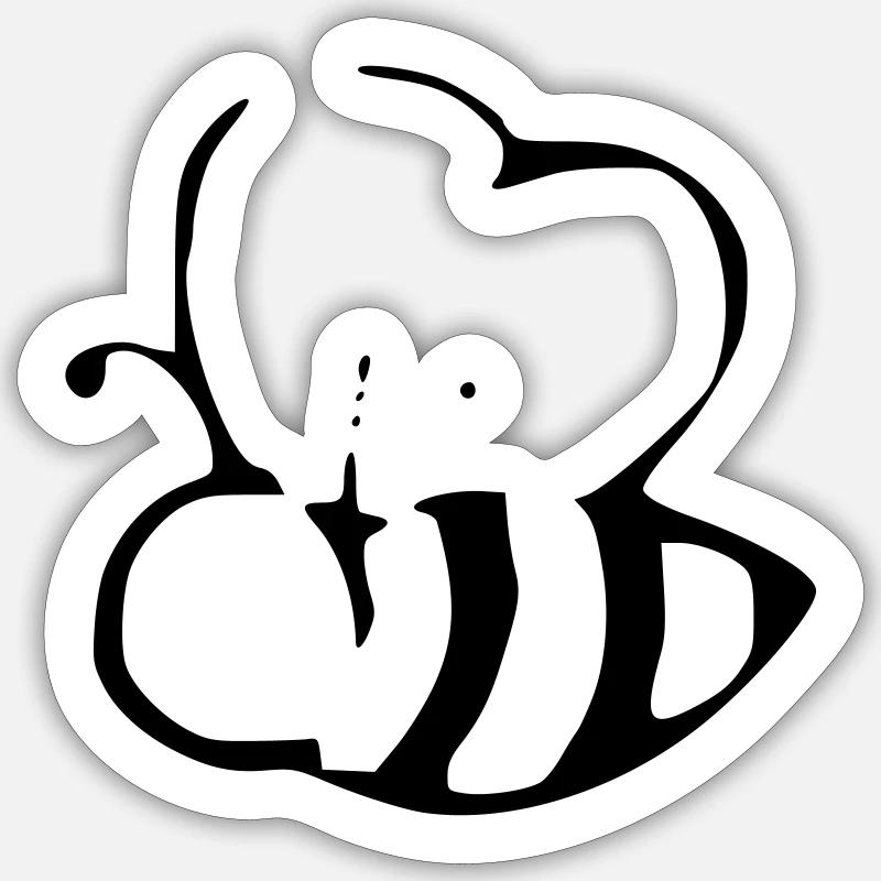 Biene - Sticker Größe S (10 x 10 cm) - Mattweiß