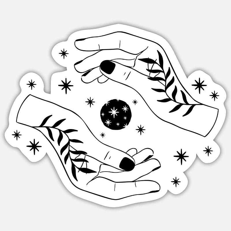 Magic Hands - Sticker size S (10 x 10 cm) - white matte