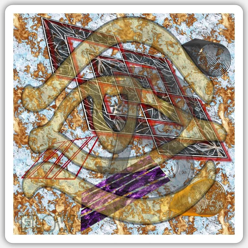 Flow (B) - Abbild - 2023 - Sticker Größe S (10 x 10 cm) - Mattweiß