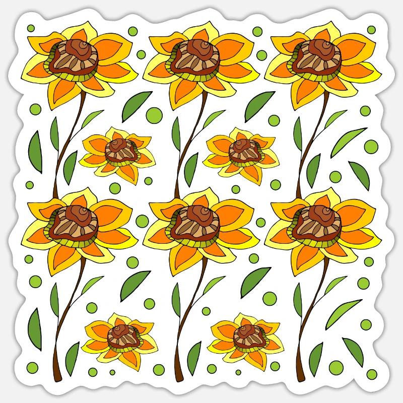 Fleur - Sticker taille S (10 x 10 cm) - blanc mat
