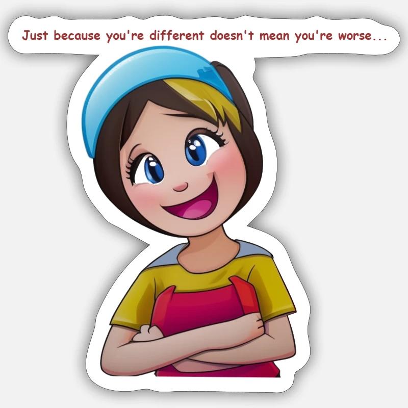 Anders sein - Sticker Größe S (10 x 10 cm) - Mattweiß