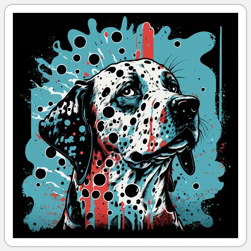 Dalmate - Sticker taille S (10 x 10 cm) - blanc mat