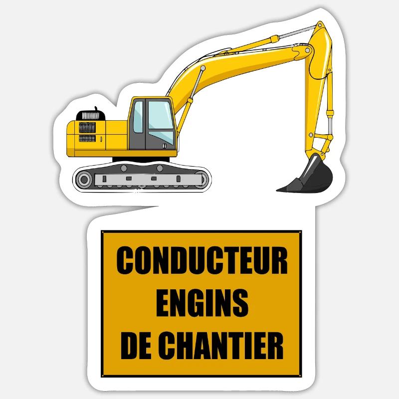 Construction equipment operator - Sticker size S (10 x 10 cm) - white matte