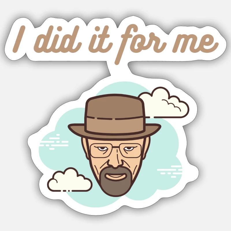 walter white meme - Sticker taille S (10 x 10 cm) - blanc mat